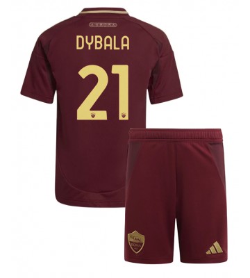 AS Roma Paulo Dybala #21 Hemmakläder Barn 2024-25 Kortärmad (+ Korta byxor)